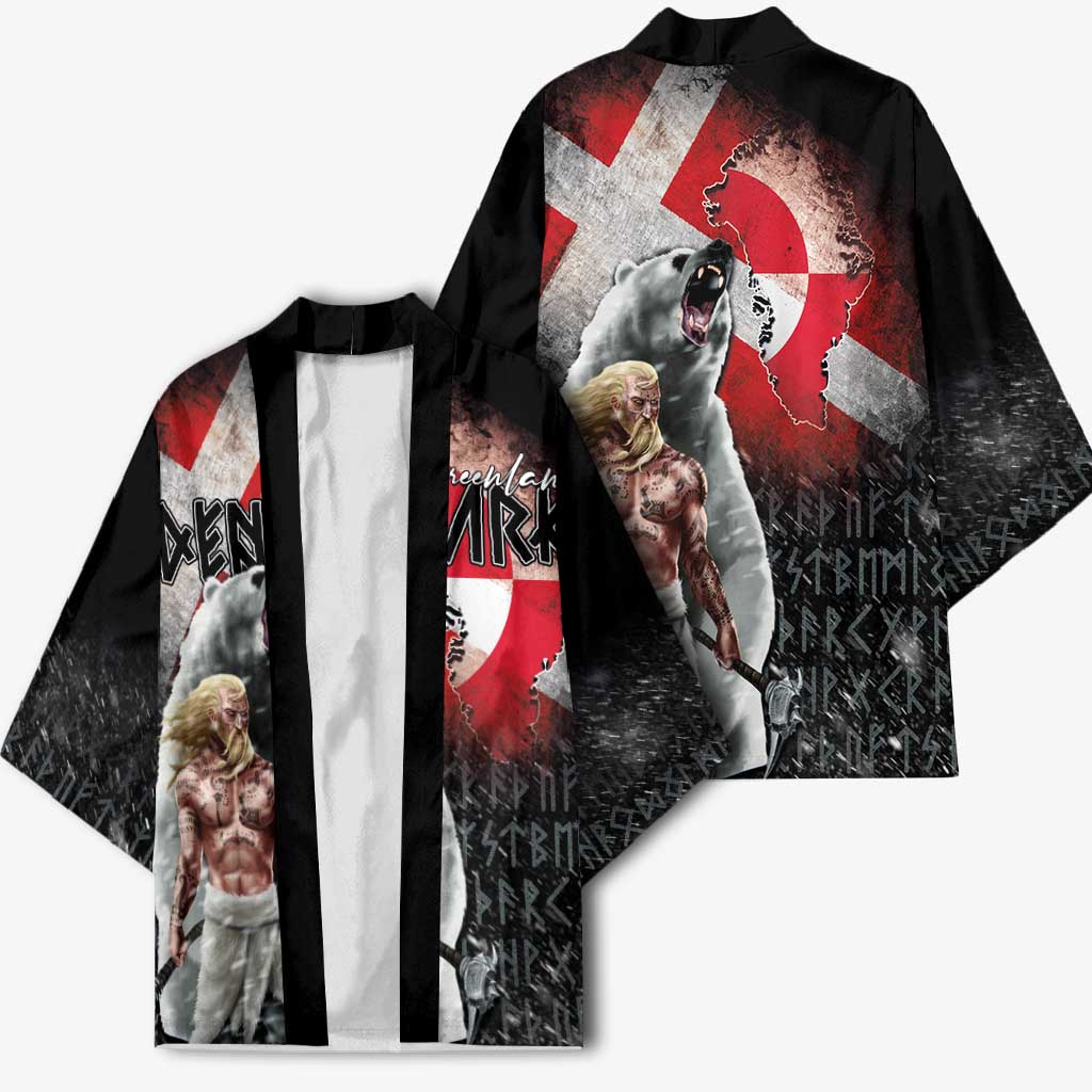 Greenlandic and Danish Together Kimono Viking Warrior with Polar Bear Roar - Wonder Print Shop