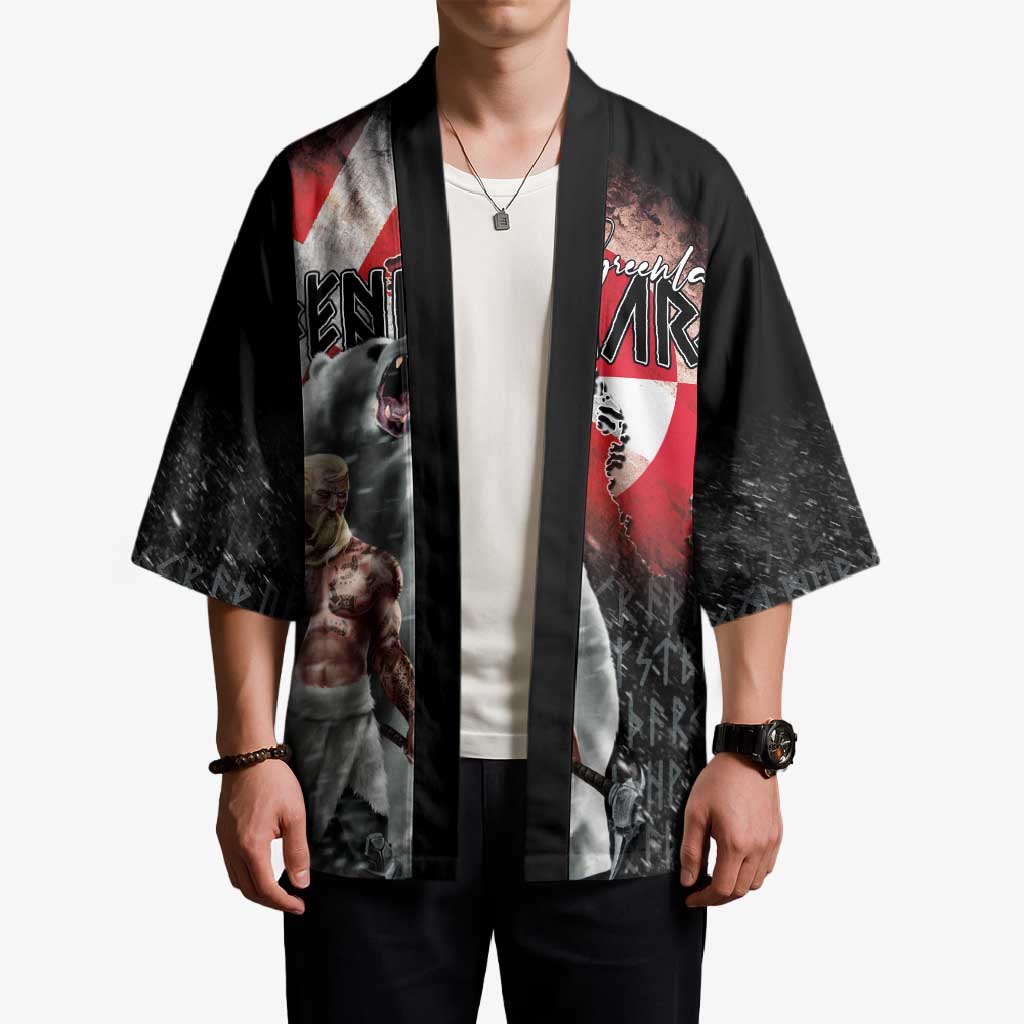 Greenlandic and Danish Together Kimono Viking Warrior with Polar Bear Roar - Wonder Print Shop