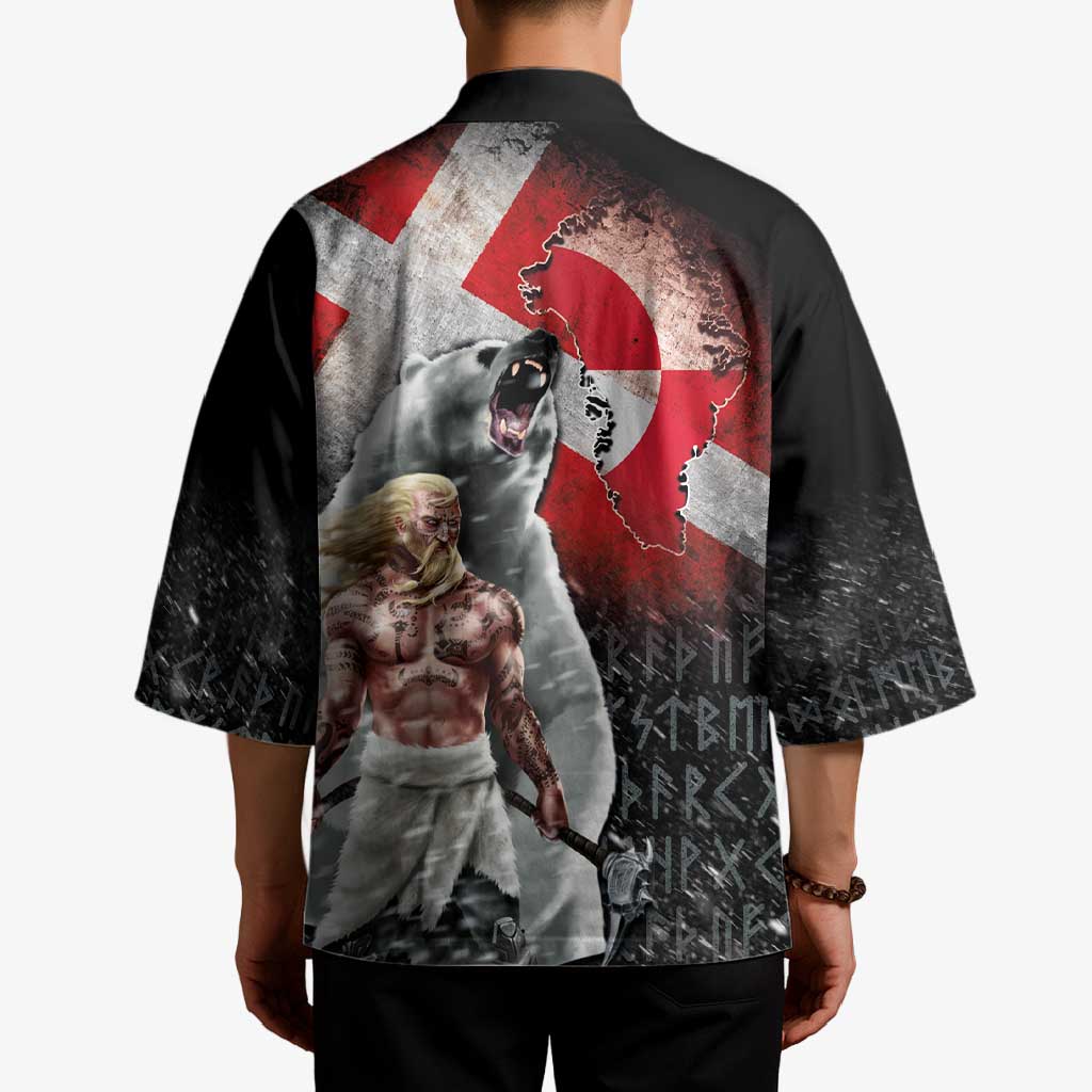 Greenlandic and Danish Together Kimono Viking Warrior with Polar Bear Roar - Wonder Print Shop