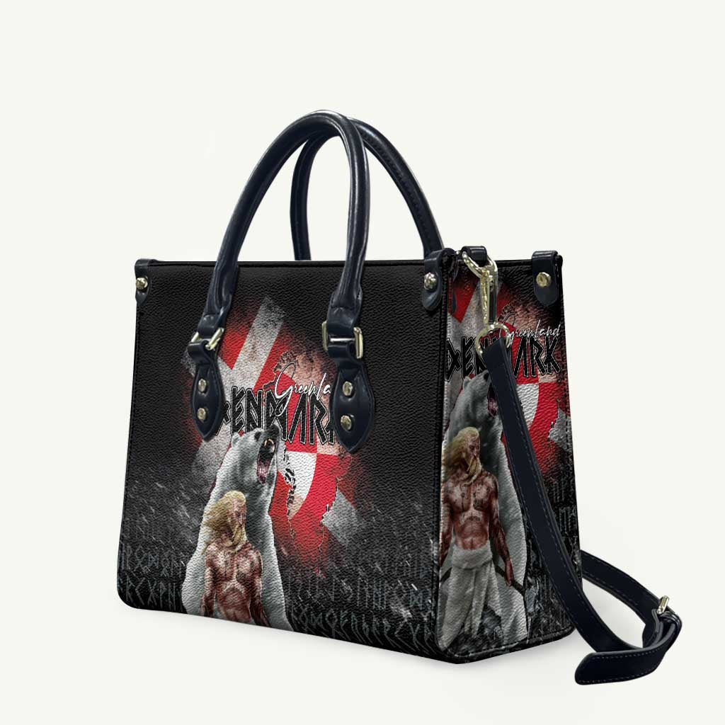 Greenlandic and Danish Together Leather Bag Viking Warrior with Polar Bear Roar - Wonder Print Shop
