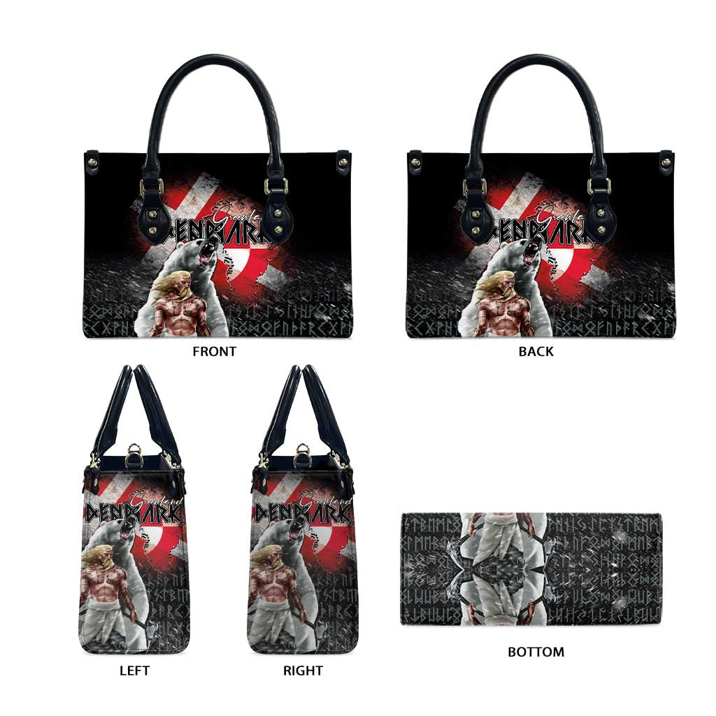 Greenlandic and Danish Together Leather Bag Viking Warrior with Polar Bear Roar - Wonder Print Shop