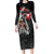 Greenlandic and Danish Together Long Sleeve Bodycon Dress Viking Warrior with Polar Bear Roar - Wonder Print Shop