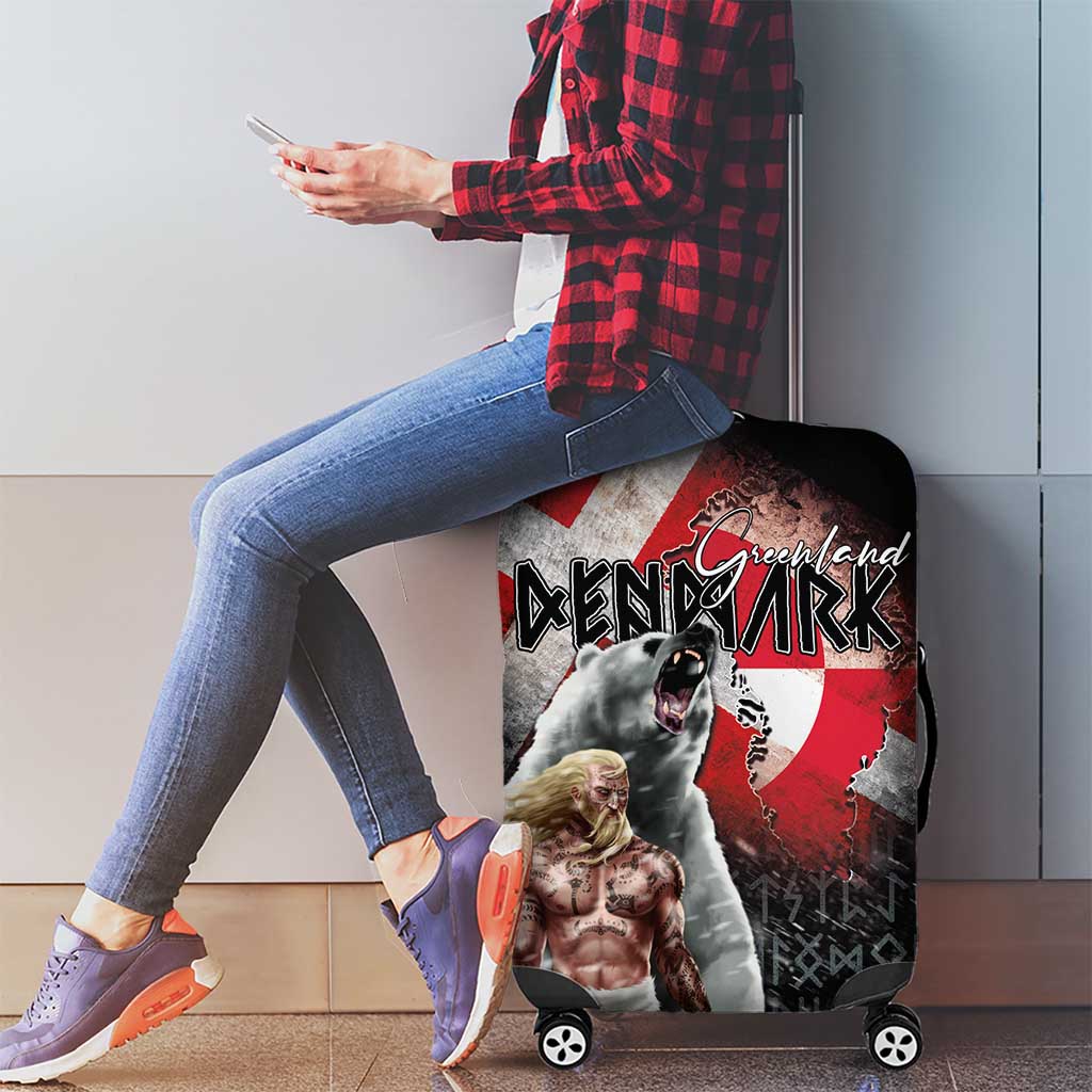Greenlandic and Danish Together Luggage Cover Viking Warrior with Polar Bear Roar - Wonder Print Shop