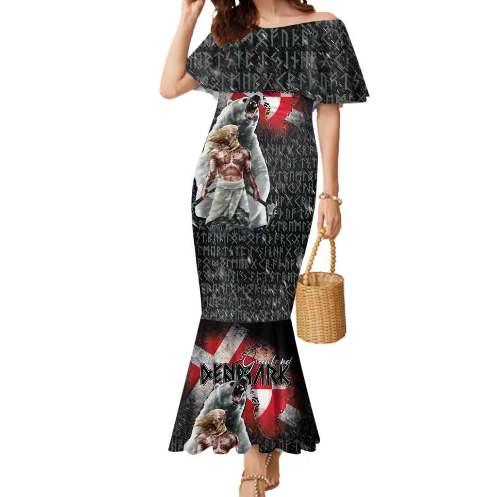 Greenlandic and Danish Together Mermaid Dress Viking Warrior with Polar Bear Roar - Wonder Print Shop