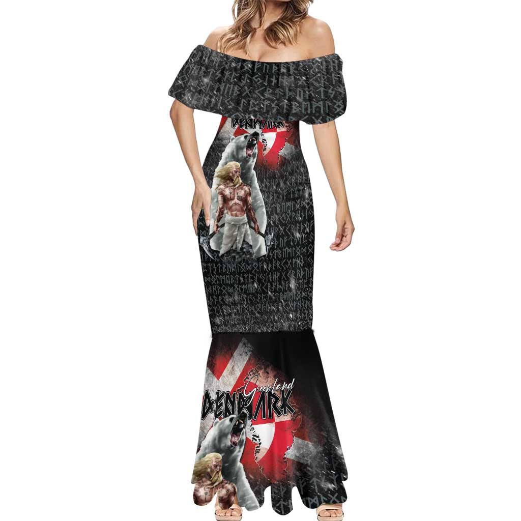 Greenlandic and Danish Together Mermaid Dress Viking Warrior with Polar Bear Roar - Wonder Print Shop