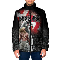 Greenlandic and Danish Together Padded Jacket Viking Warrior with Polar Bear Roar - Wonder Print Shop