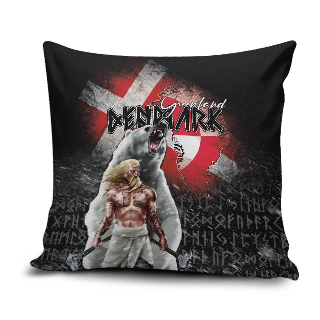 Greenlandic and Danish Together Pillow Cover Viking Warrior with Polar Bear Roar - Wonder Print Shop