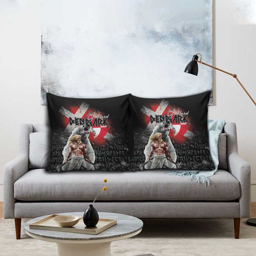 Greenlandic and Danish Together Pillow Cover Viking Warrior with Polar Bear Roar - Wonder Print Shop
