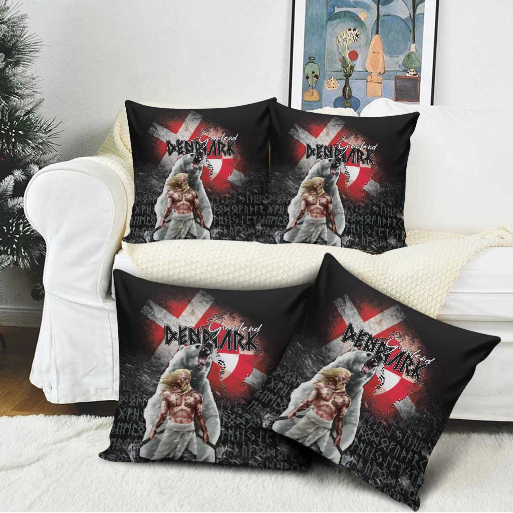 Greenlandic and Danish Together Pillow Cover Viking Warrior with Polar Bear Roar - Wonder Print Shop
