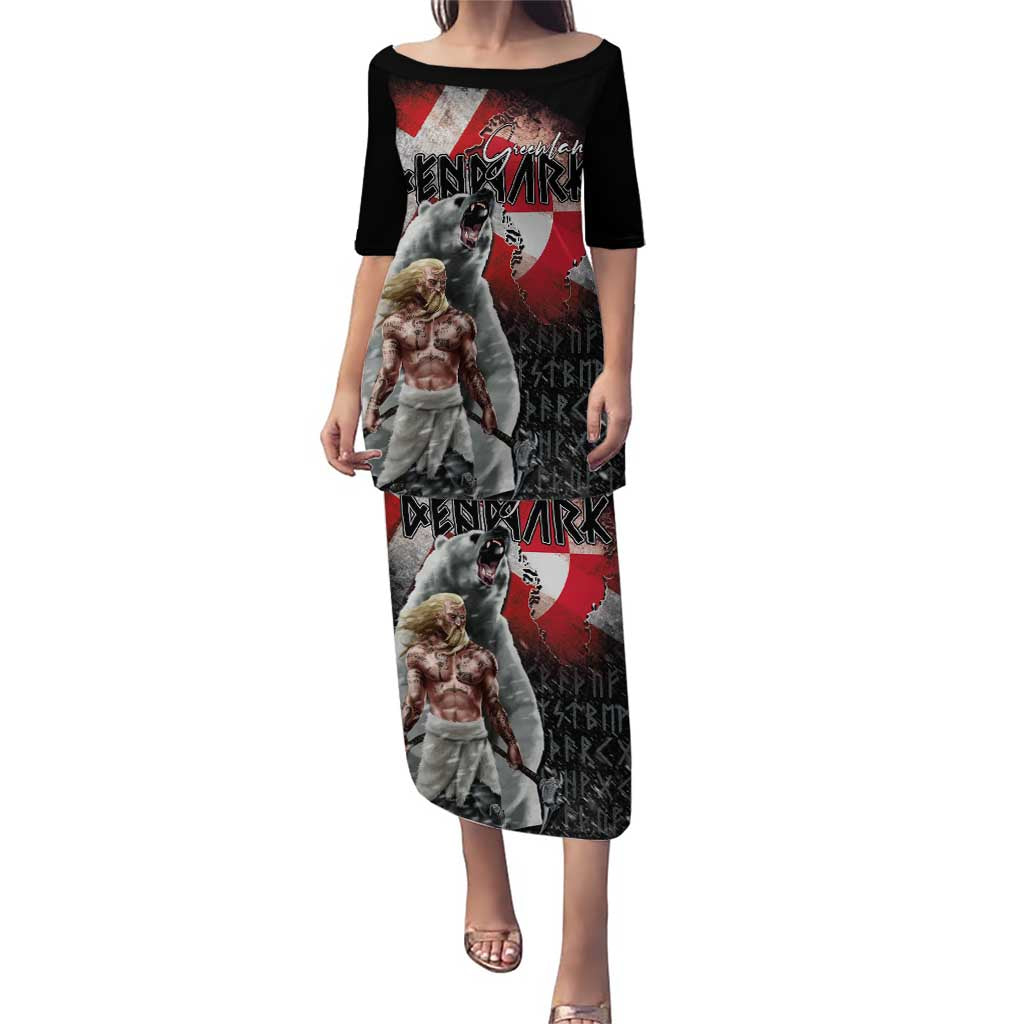 Greenlandic and Danish Together Puletasi Viking Warrior with Polar Bear Roar - Wonder Print Shop