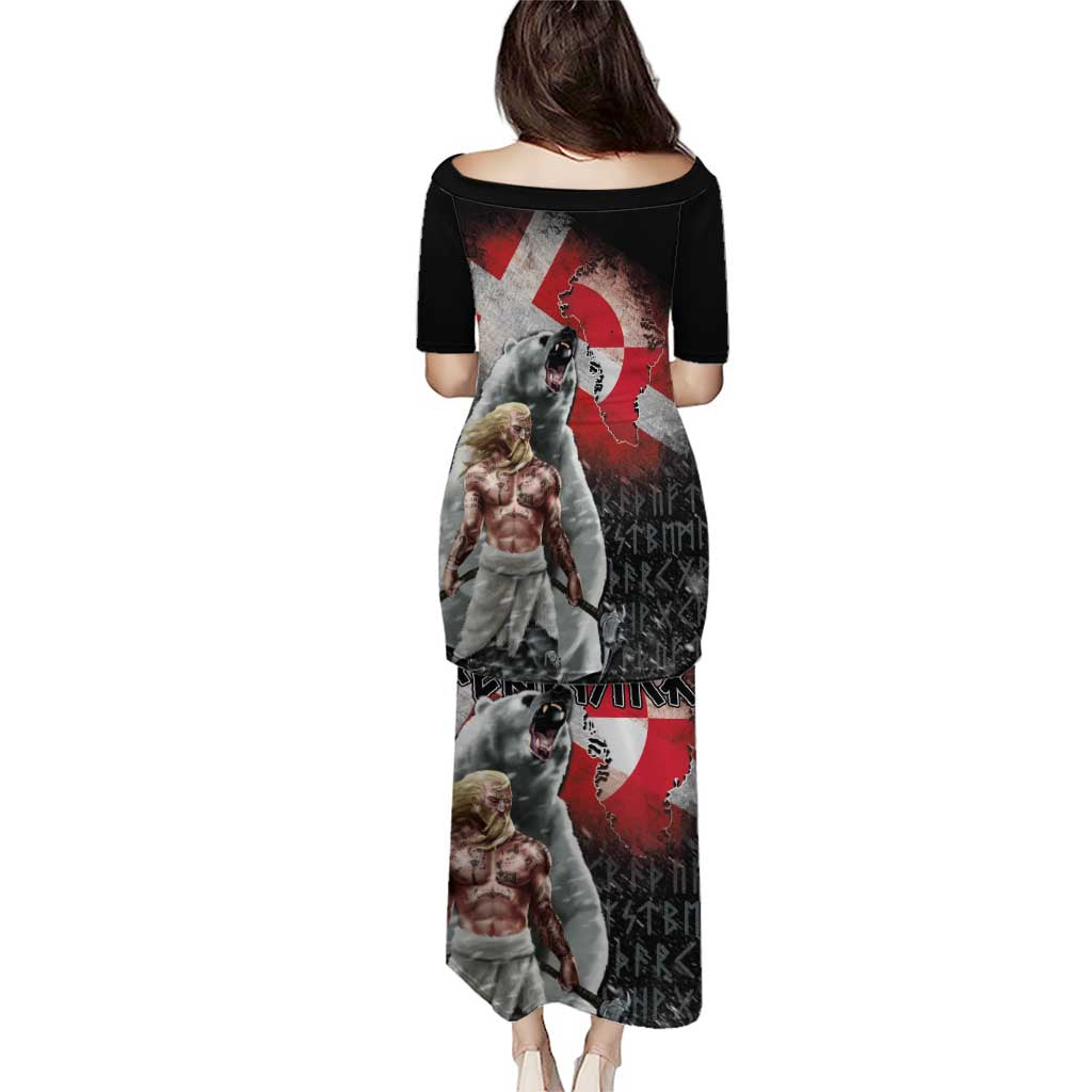 Greenlandic and Danish Together Puletasi Viking Warrior with Polar Bear Roar - Wonder Print Shop