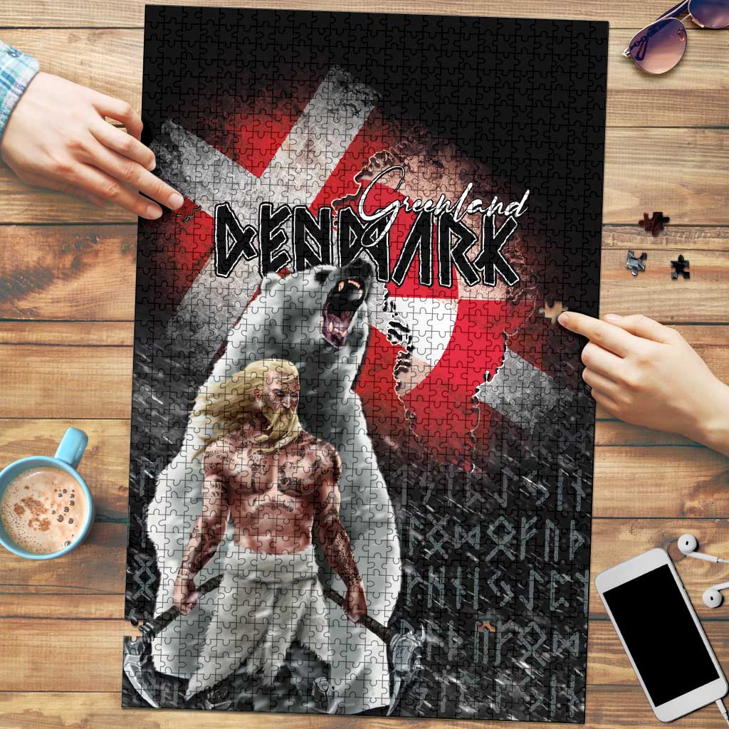 Greenlandic and Danish Together Puzzle Viking Warrior with Polar Bear Roar - Wonder Print Shop