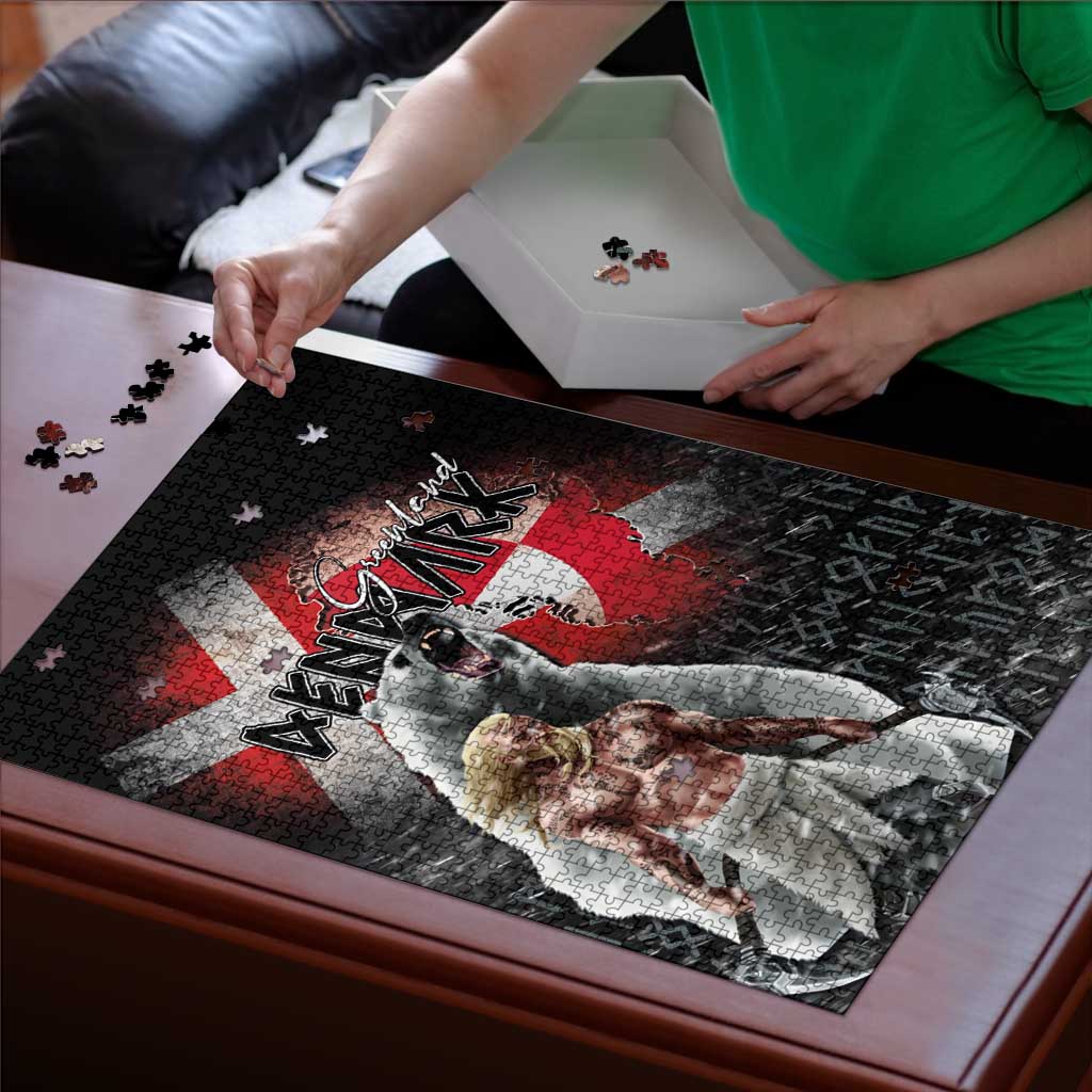 Greenlandic and Danish Together Puzzle Viking Warrior with Polar Bear Roar - Wonder Print Shop