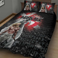 Greenlandic and Danish Together Quilt Bed Set Viking Warrior with Polar Bear Roar - Wonder Print Shop
