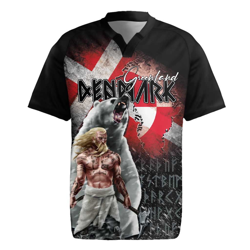 Greenlandic and Danish Together Rugby Jersey Viking Warrior with Polar Bear Roar - Wonder Print Shop