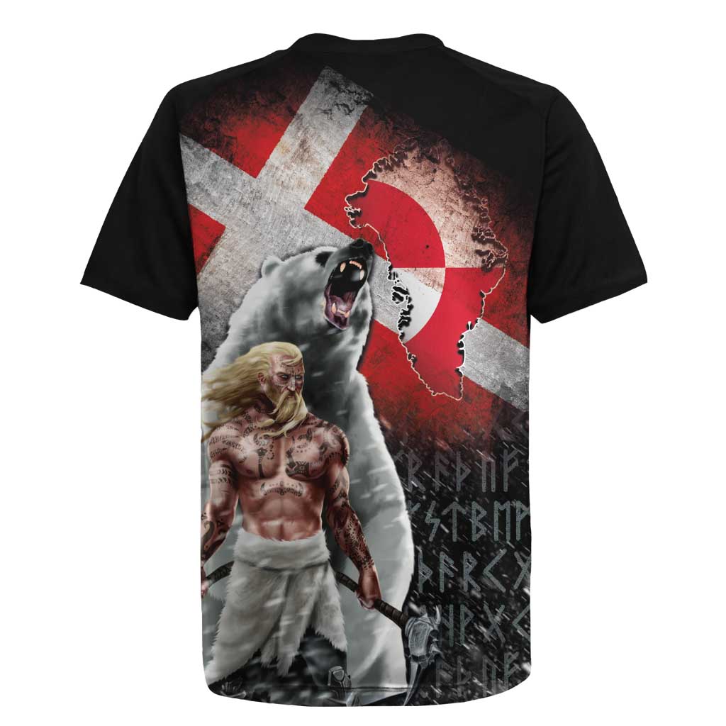Greenlandic and Danish Together Rugby Jersey Viking Warrior with Polar Bear Roar - Wonder Print Shop