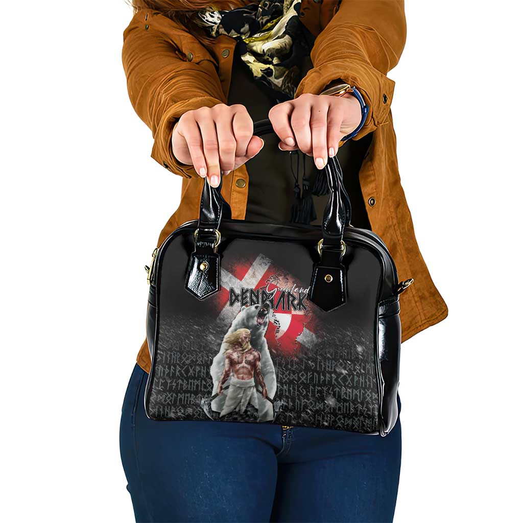 Greenlandic and Danish Together Shoulder Handbag Viking Warrior with Polar Bear Roar - Wonder Print Shop