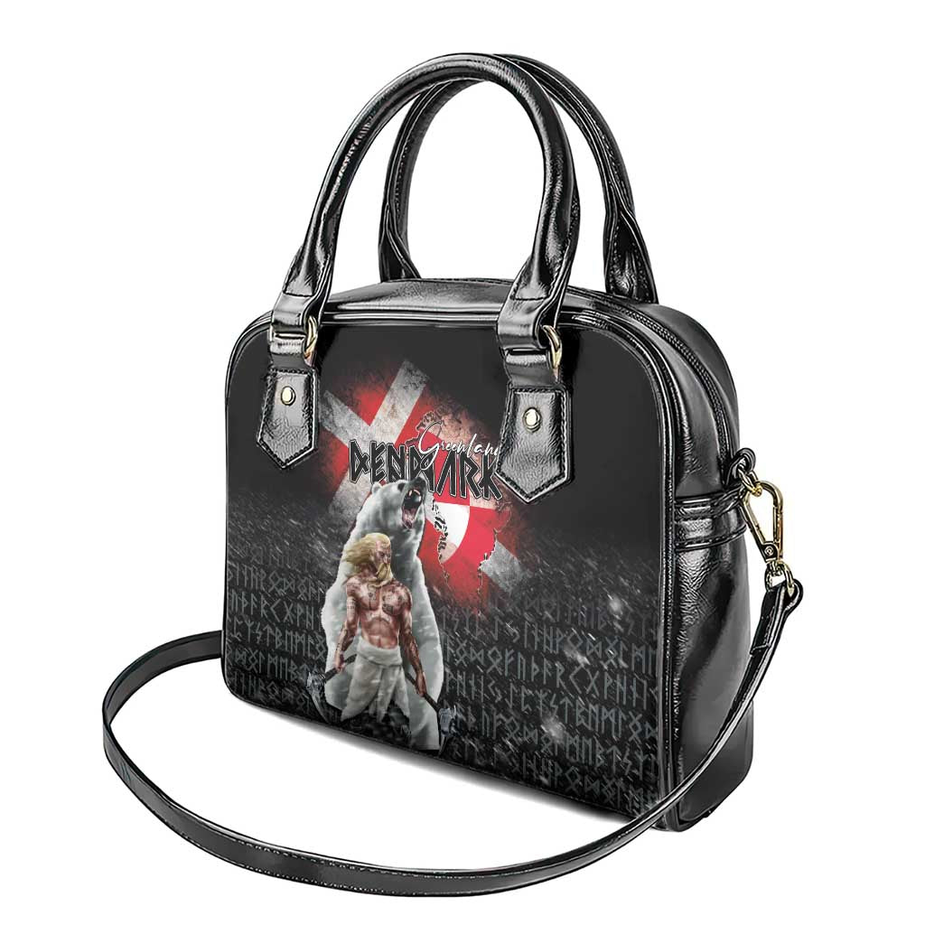 Greenlandic and Danish Together Shoulder Handbag Viking Warrior with Polar Bear Roar - Wonder Print Shop