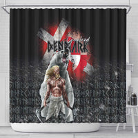 Greenlandic and Danish Together Shower Curtain Viking Warrior with Polar Bear Roar - Wonder Print Shop