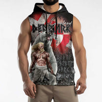 Greenlandic and Danish Together Sleeveless Hoodie Viking Warrior with Polar Bear Roar - Wonder Print Shop