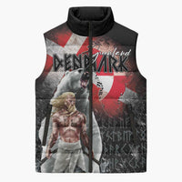 Greenlandic and Danish Together Sleeveless Puffer Jacket Viking Warrior with Polar Bear Roar - Wonder Print Shop