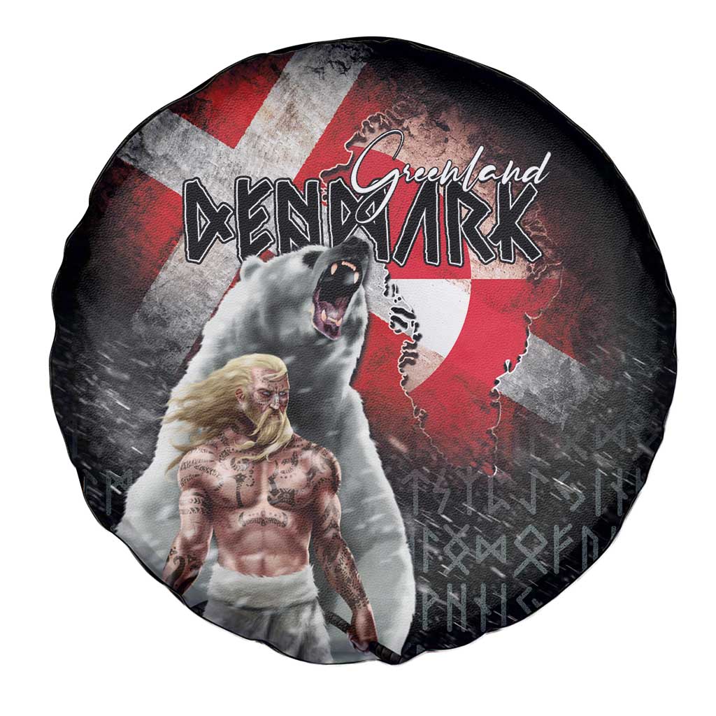 Greenlandic and Danish Together Spare Tire Cover Viking Warrior with Polar Bear Roar - Wonder Print Shop
