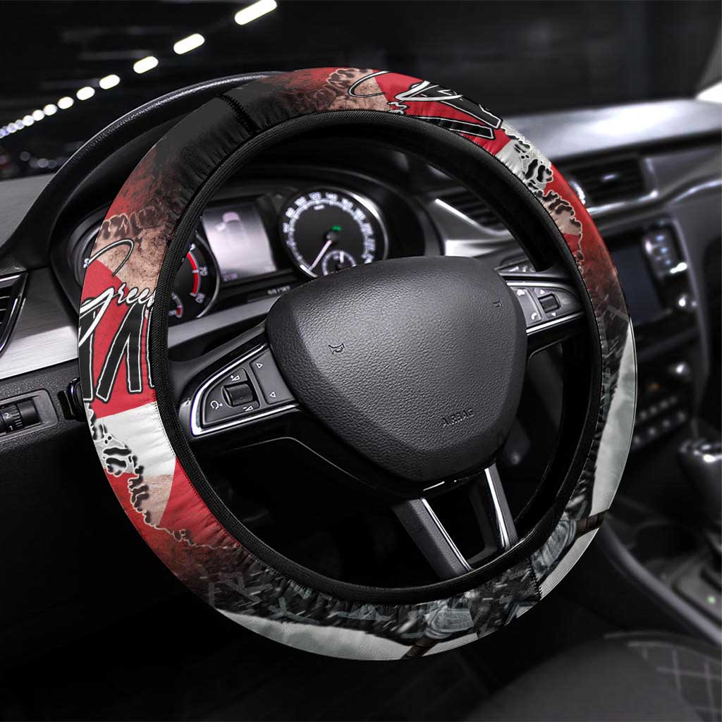 Greenlandic and Danish Together Steering Wheel Cover Viking Warrior with Polar Bear Roar - Wonder Print Shop