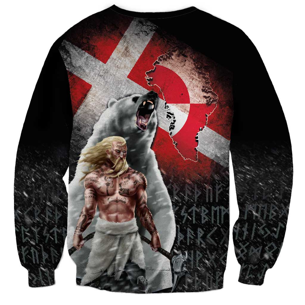 Greenlandic and Danish Together Sweatshirt Viking Warrior with Polar Bear Roar - Wonder Print Shop