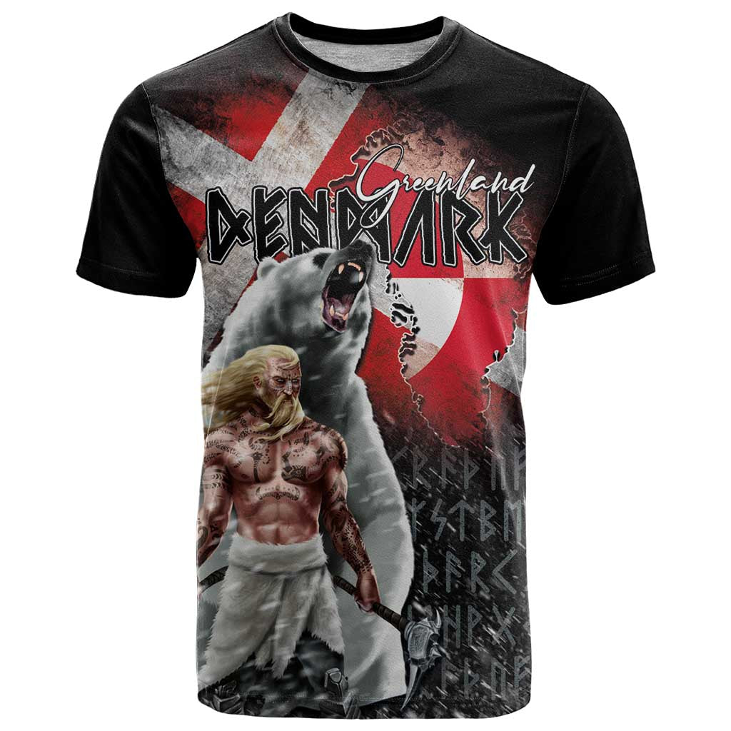 Greenlandic and Danish Together T Shirt Viking Warrior with Polar Bear Roar - Wonder Print Shop