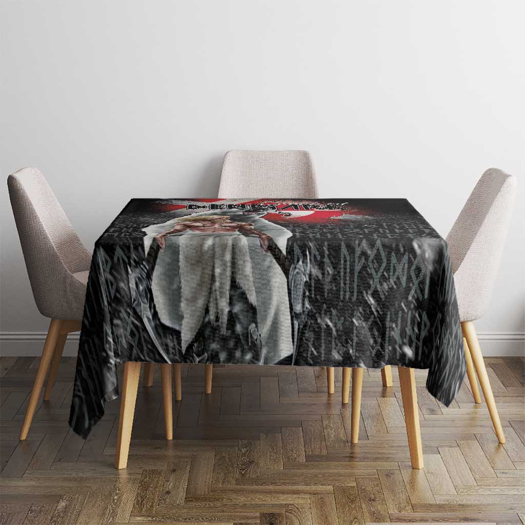 Greenlandic and Danish Together Tablecloth Viking Warrior with Polar Bear Roar - Wonder Print Shop