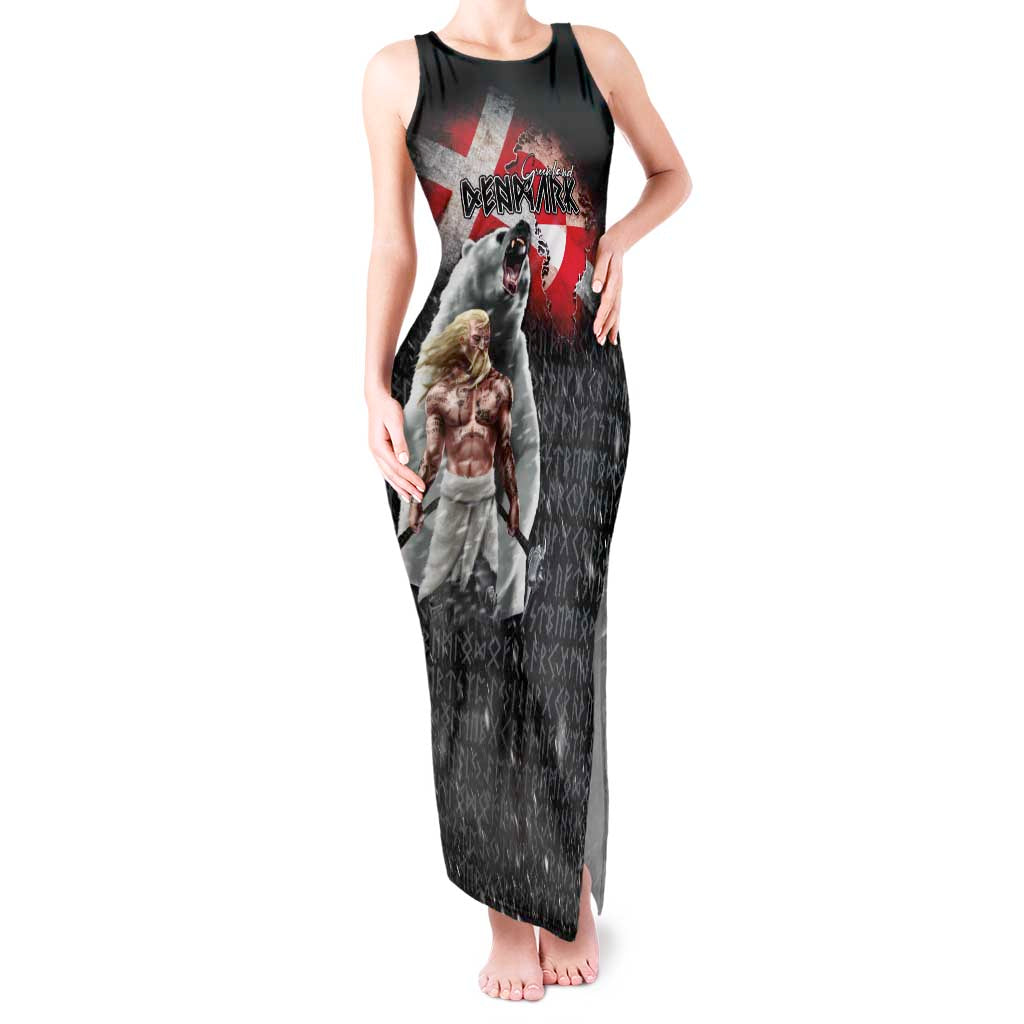 Greenlandic and Danish Together Tank Maxi Dress Viking Warrior with Polar Bear Roar - Wonder Print Shop