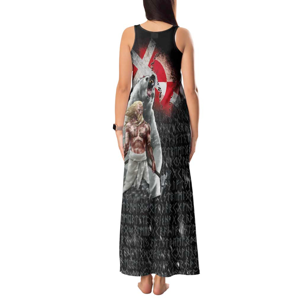 Greenlandic and Danish Together Tank Maxi Dress Viking Warrior with Polar Bear Roar - Wonder Print Shop