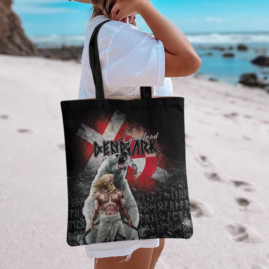 Greenlandic and Danish Together Tote Bag Viking Warrior with Polar Bear Roar - Wonder Print Shop