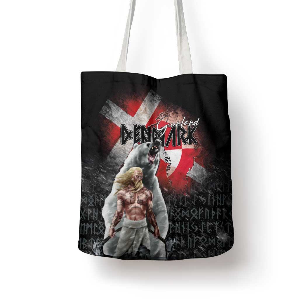 Greenlandic and Danish Together Tote Bag Viking Warrior with Polar Bear Roar - Wonder Print Shop