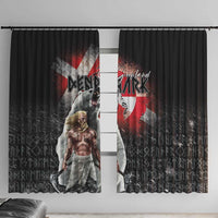 Greenlandic and Danish Together Window Curtain Viking Warrior with Polar Bear Roar - Wonder Print Shop