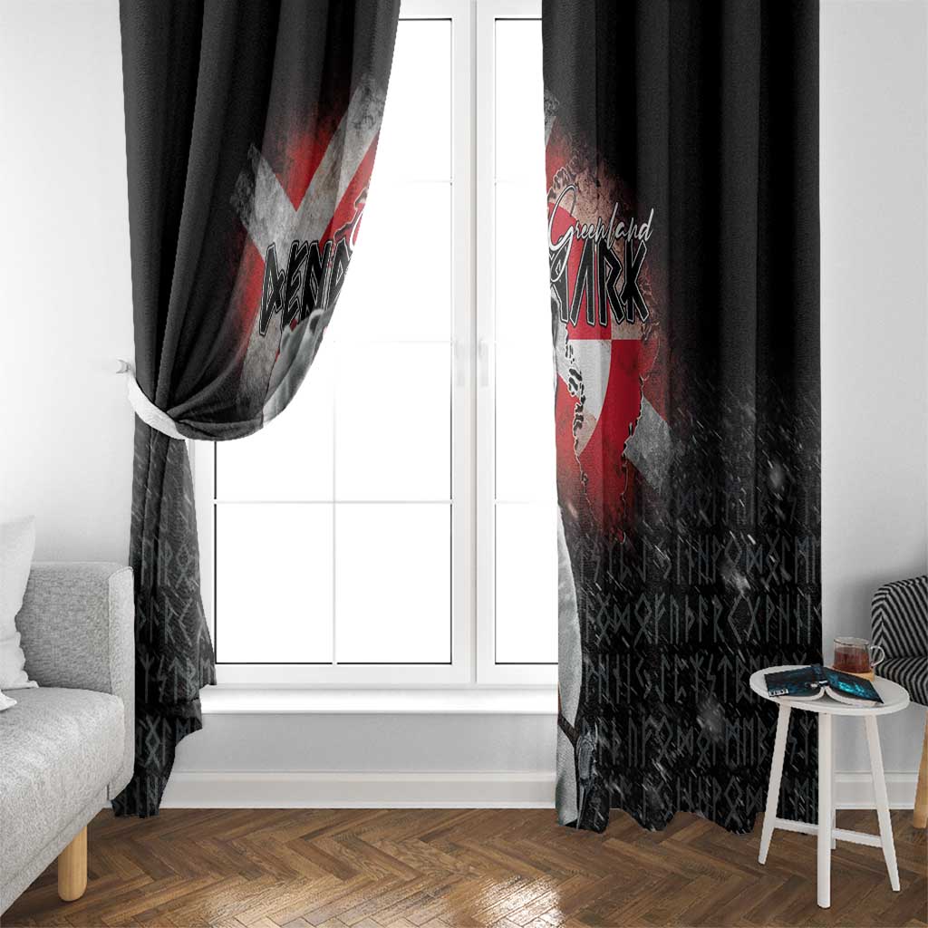 Greenlandic and Danish Together Window Curtain Viking Warrior with Polar Bear Roar - Wonder Print Shop