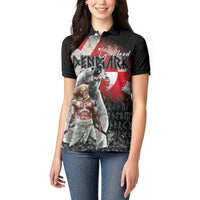 Greenlandic and Danish Together Women Polo Shirt Viking Warrior with Polar Bear Roar - Wonder Print Shop