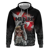 Greenlandic and Danish Together Zip Hoodie Viking Warrior with Polar Bear Roar - Wonder Print Shop