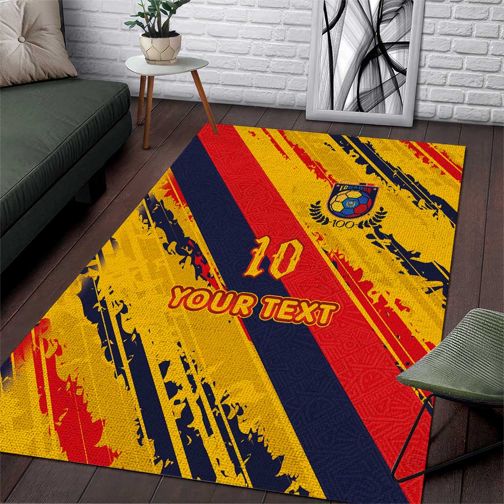 Custom Ecuador Football Area Rug La Tricolor-100th Anniversary - Wonder Print Shop
