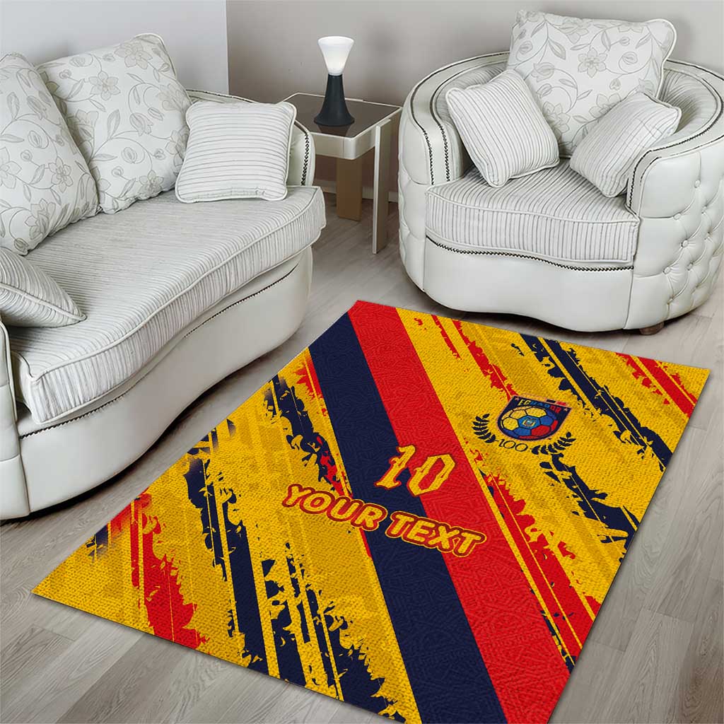 Custom Ecuador Football Area Rug La Tricolor-100th Anniversary - Wonder Print Shop
