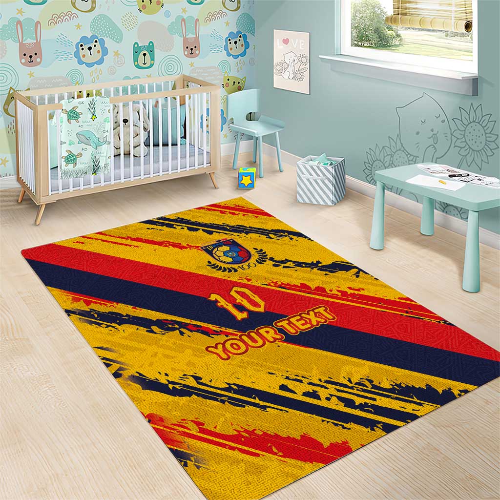 Custom Ecuador Football Area Rug La Tricolor-100th Anniversary - Wonder Print Shop