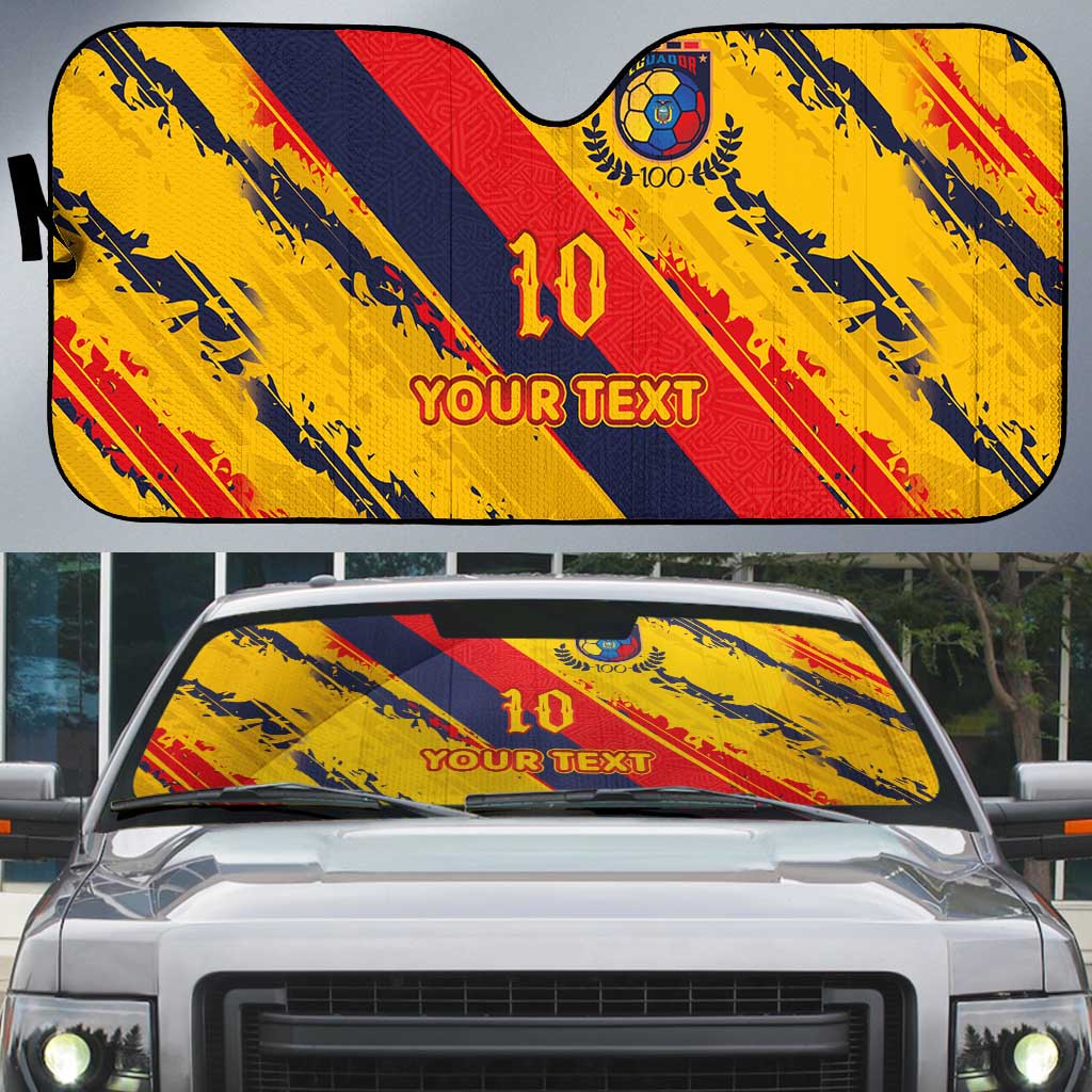 Custom Ecuador Football Auto Sun Shade La Tricolor-100th Anniversary - Wonder Print Shop
