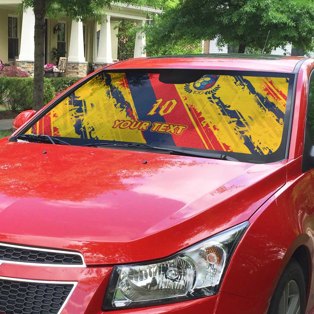Custom Ecuador Football Auto Sun Shade La Tricolor-100th Anniversary - Wonder Print Shop