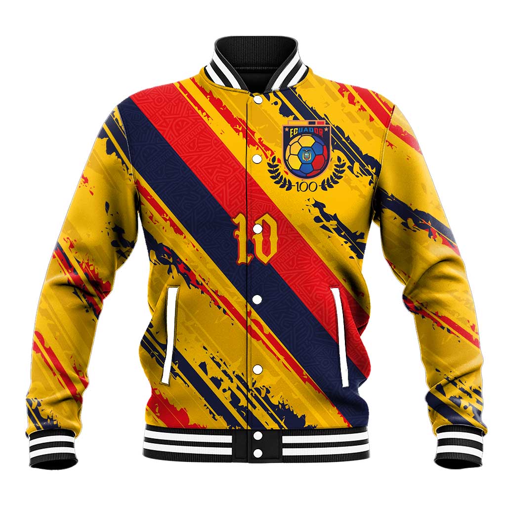 Custom Ecuador Football Baseball Jacket La Tricolor-100th Anniversary - Wonder Print Shop