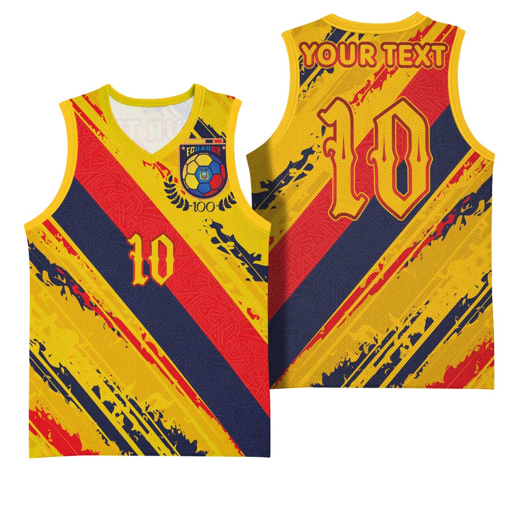 Custom Ecuador Football Basketball Jersey La Tricolor-100th Anniversary - Wonder Print Shop
