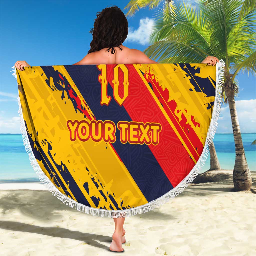 Custom Ecuador Football Beach Blanket La Tricolor-100th Anniversary - Wonder Print Shop