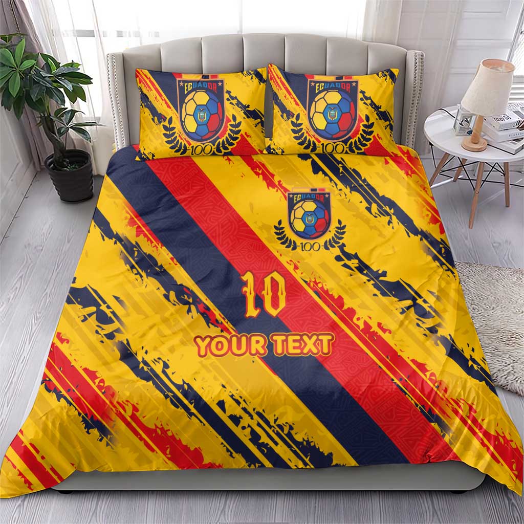Custom Ecuador Football Bedding Set La Tricolor-100th Anniversary - Wonder Print Shop