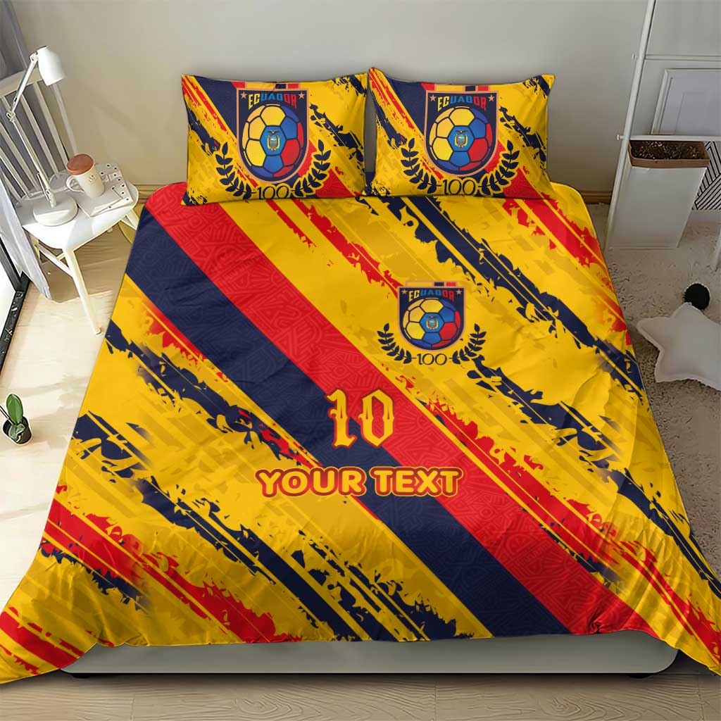 Custom Ecuador Football Bedding Set La Tricolor-100th Anniversary - Wonder Print Shop