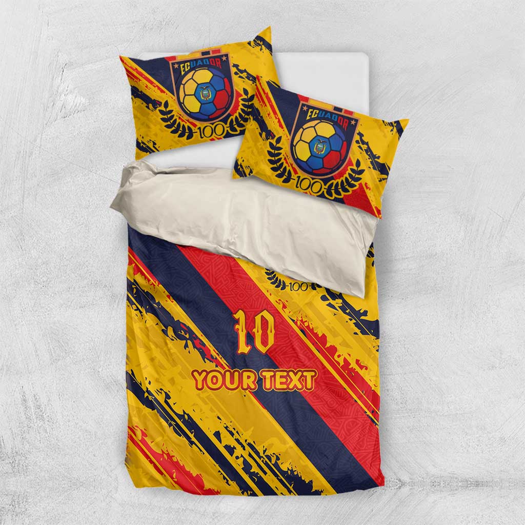 Custom Ecuador Football Bedding Set La Tricolor-100th Anniversary - Wonder Print Shop