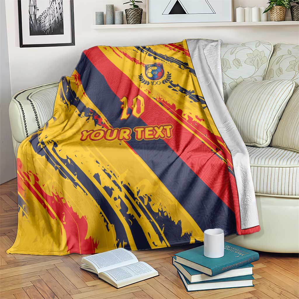 Custom Ecuador Football Blanket La Tricolor-100th Anniversary - Wonder Print Shop